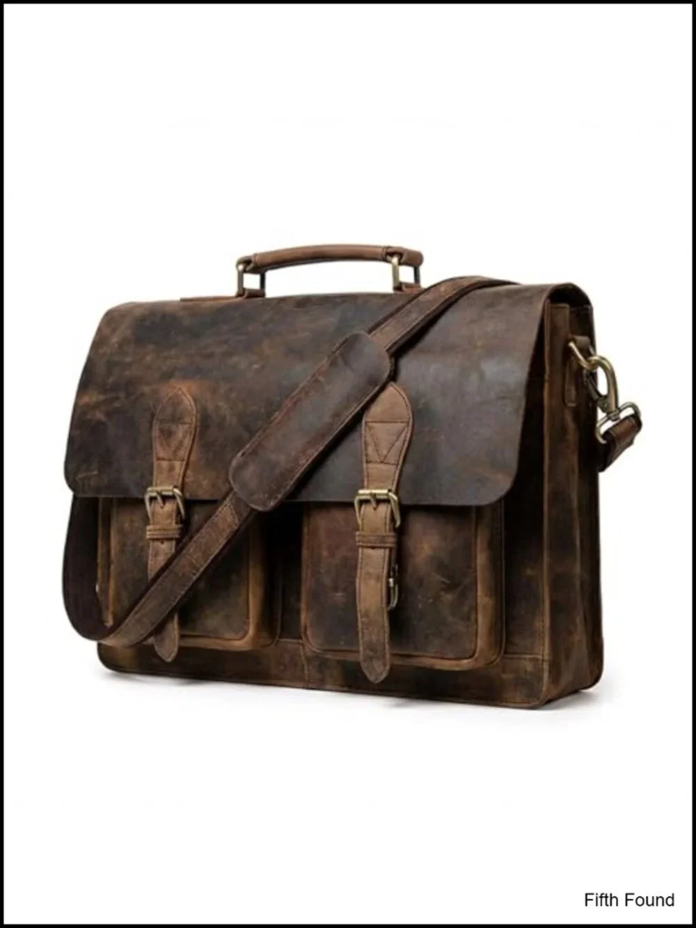Handcrafted Buffalo Leather Laptop Messenger Bag Fits 19 Inch Laptop